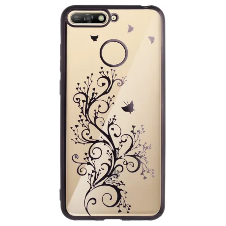 Husa Fashion Huawei Y6 2018, Branch Negru Beeyo