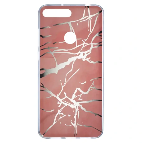 Husa Fashion Huawei Y7 Prime 2018, Marble Roz