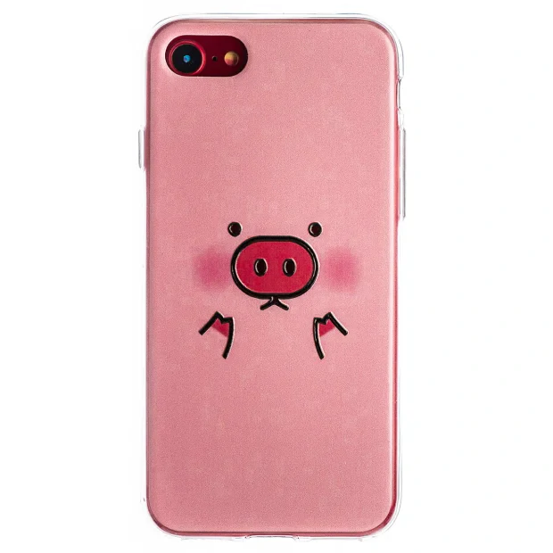 Husa Fashion iPhone 7/8/SE 2 Negru, Pig