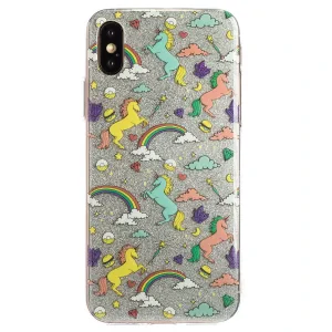 Husa Fashion iPhone X/XS, Glitter Unicorn