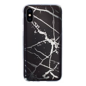 Husa Fashion iPhone X/XS, Marble Negru