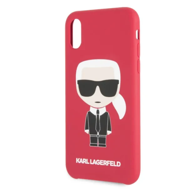 Husa Fashion iPhone X/XS Rosu Ikonik Karl Lagerfeld