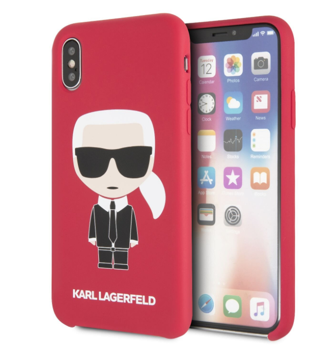 Husa Fashion iPhone X/XS Rosu Ikonik Karl Lagerfeld thumb