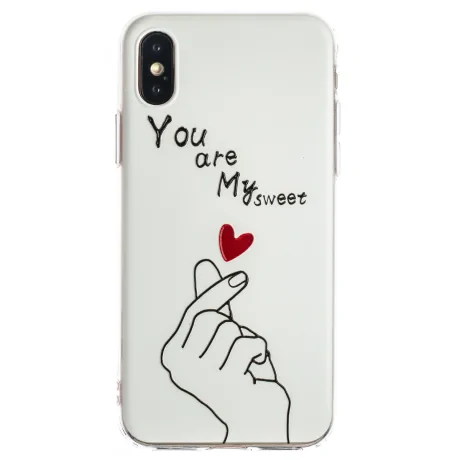 Husa Fashion iPhone X/XS, White My Sweet