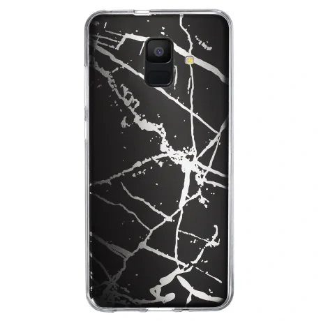 Husa Fashion Samsung Galaxy A6 2018, Marble Negru
