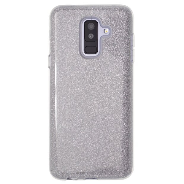 Husa Fashion Samsung Galaxy A6 Plus 2018, Contakt Glitter Argintiu