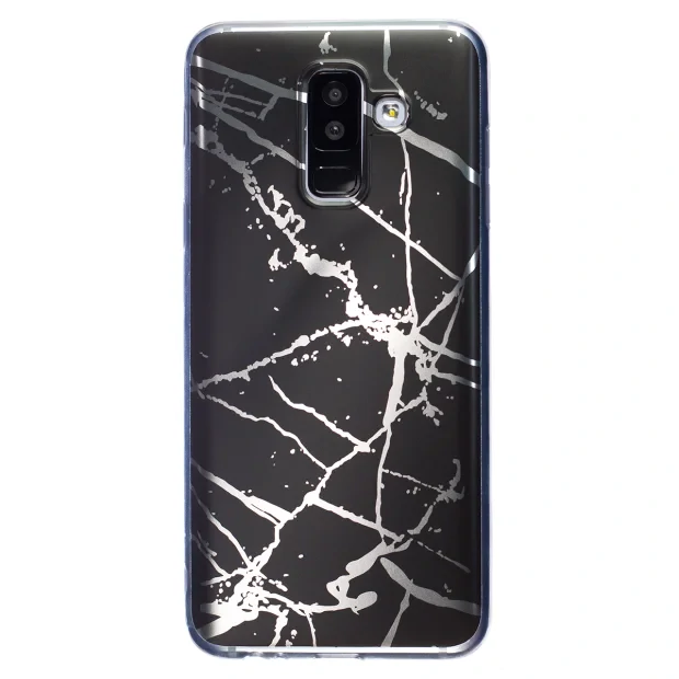 Husa Fashion Samsung Galaxy A6 Plus 2018, Marble Negru