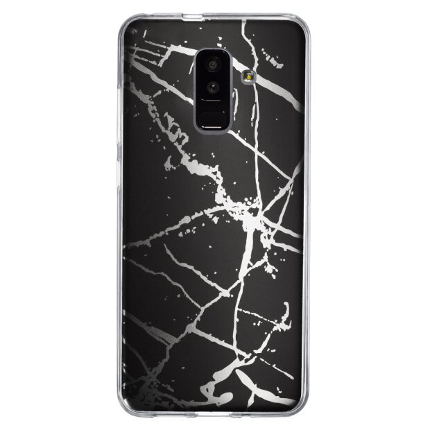 Husa Fashion Samsung Galaxy A6 Plus 2018, Marble Negru