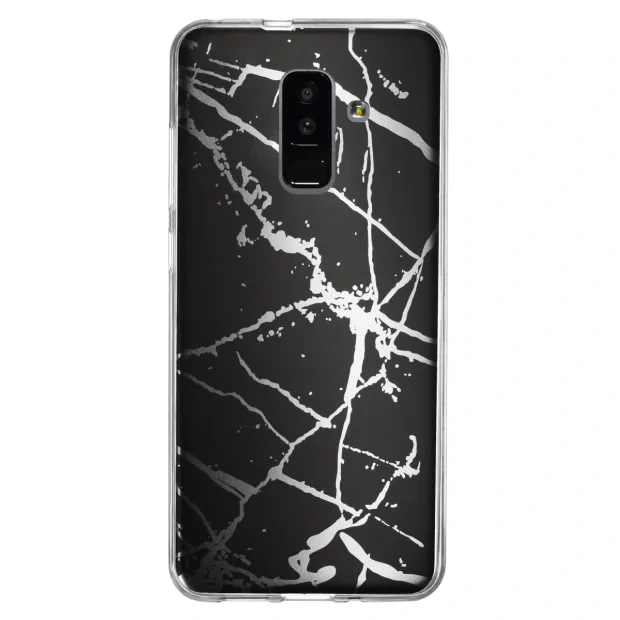 Husa Fashion Samsung Galaxy A6 Plus 2018, Marble Negru