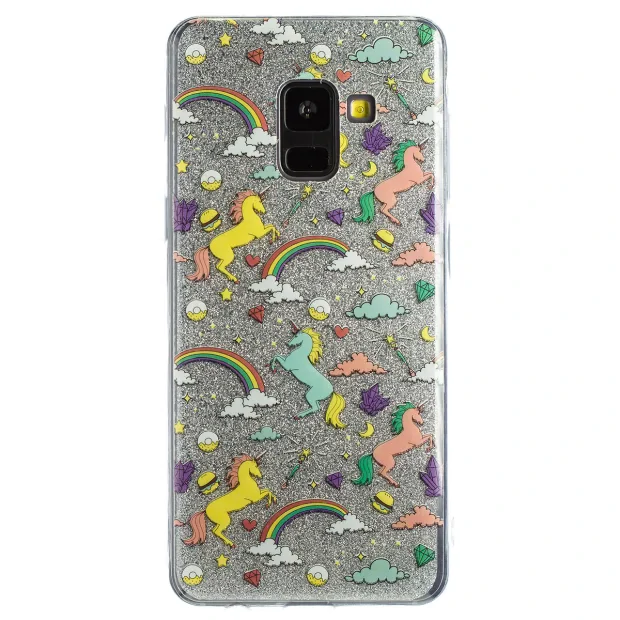 Husa Fashion Samsung Galaxy A8 2018, Glitter Unicorn