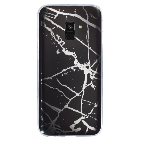 Husa Fashion Samsung Galaxy A8 Plus 2018, Marble Negru