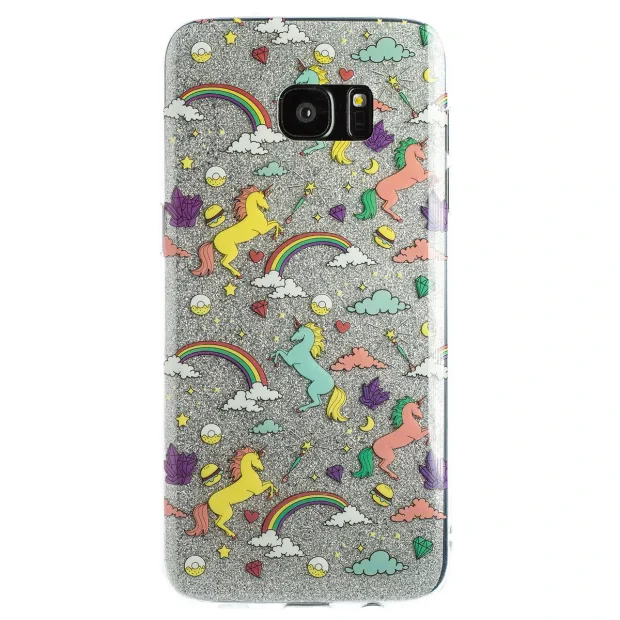 Husa Fashion Samsung Galaxy S7 Edge, Glitter Unicorn
