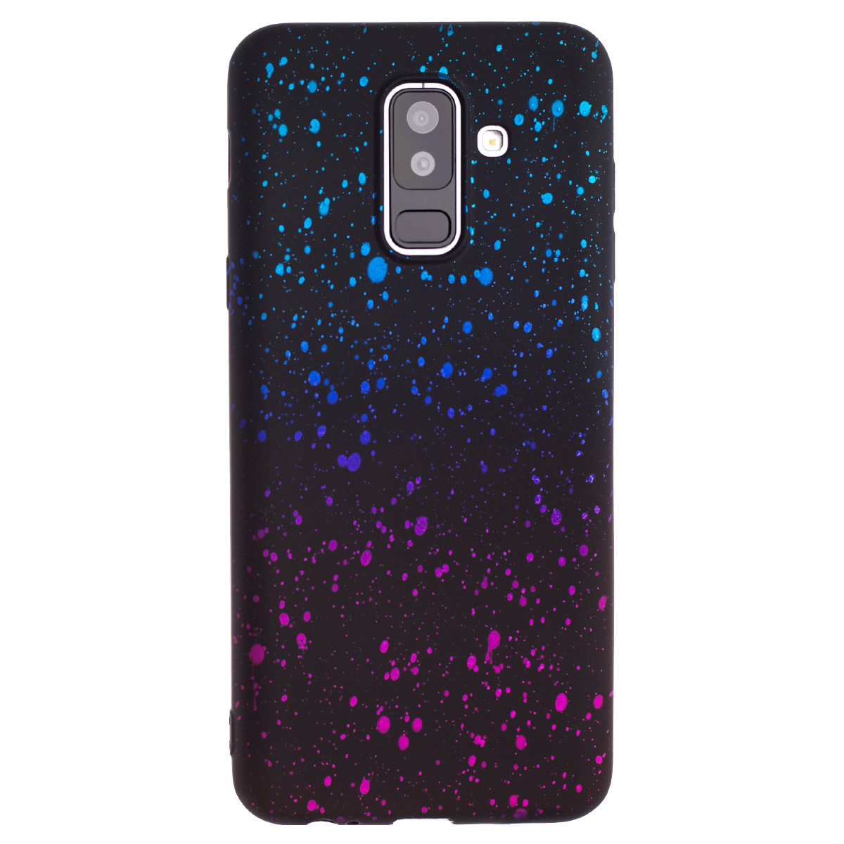 Husa Fashion Silicon Samsung Galaxy A6 Plus 2018,Albastru-Roz thumb
