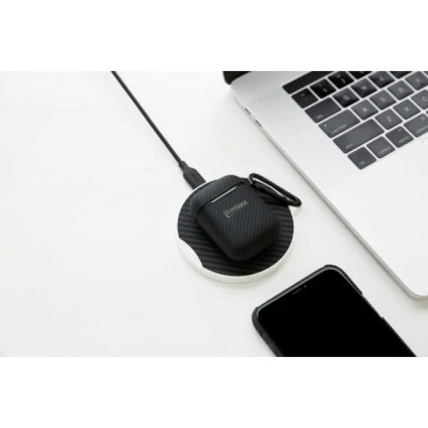 Husa Fibra Pitaka AirPolPal Mini pentru Airpods 1/2 APM1001 Negru