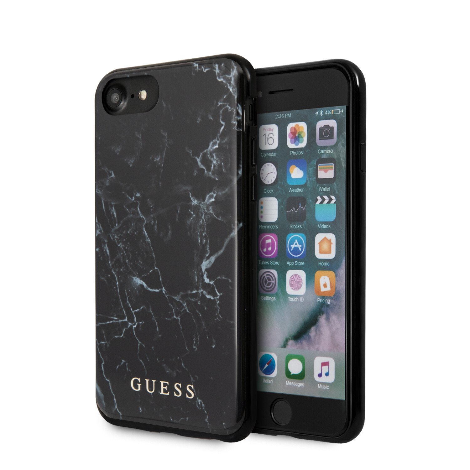 Husa Guess Marble pentru iPhone 8/SE 2, Negru thumb