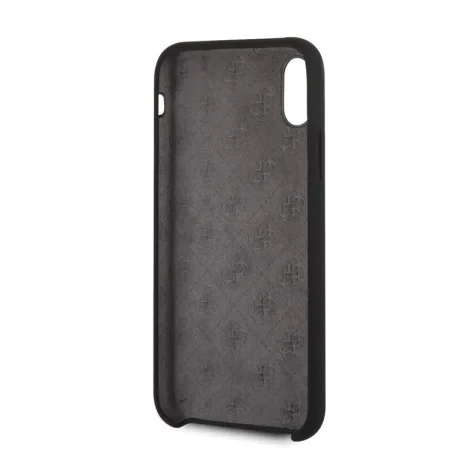 Husa Guess Silicone Cover Gold Logo iPhone X/XS, Negru