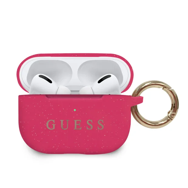 Husa Guess Silicone Cover pentru Airpods Pro Fuchsia