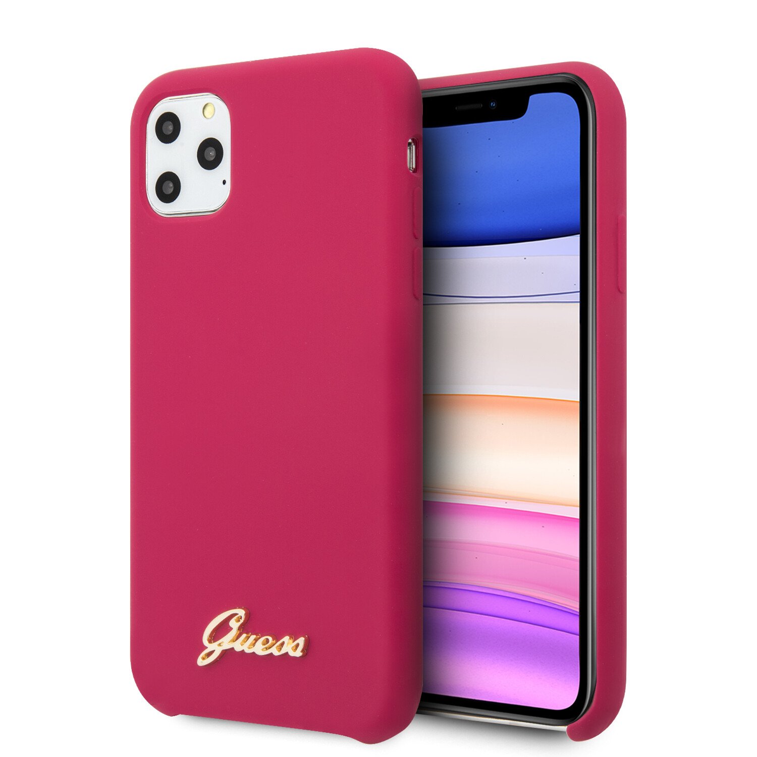 Husa Guess Silicone Vintage pentru iPhone 11 Pro, Bordo thumb