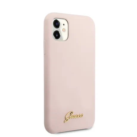 Husa Guess Silicone Vintage pentru iPhone 11, Roz
