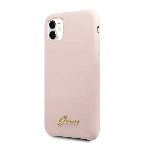 Husa Guess Silicone Vintage pentru iPhone 11, Roz