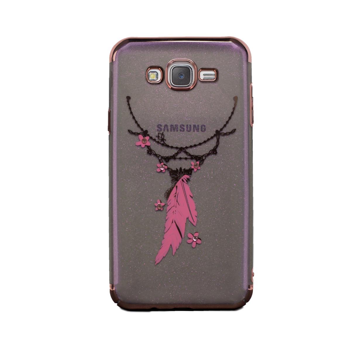 Husa hard fashion Samsung Galaxy J7, Contakt Pink Feather thumb