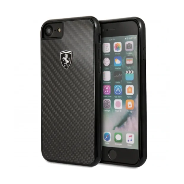 Husa Hard Ferrari pentru iPhone 7/8 Negru Carbon FEHCAHCI8BK
