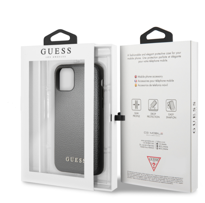 Husa Hard iPhone 11 Black Leather Guess thumb