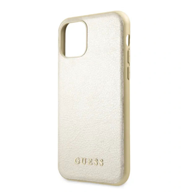 Husa Hard iPhone 11 Gold Leather Guess