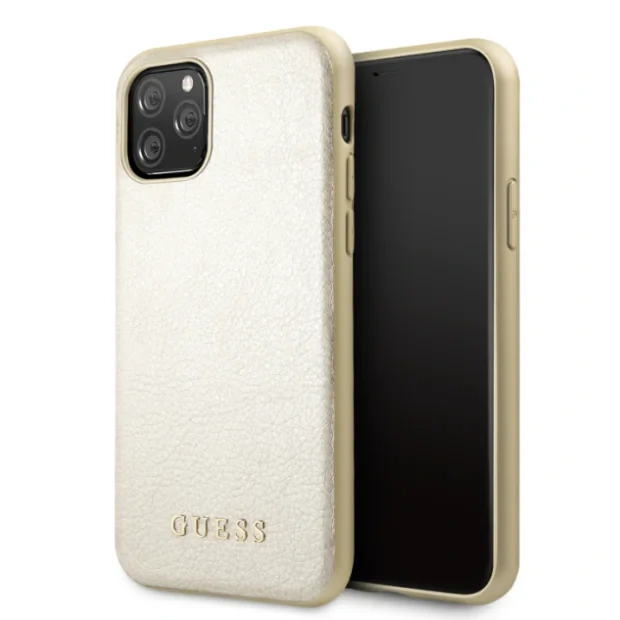 Husa Hard iPhone 11 Pro Gold Leather Guess