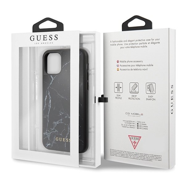 Husa Hard iPhone 11 Pro Max Black Marble Guess thumb