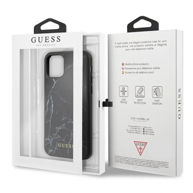 Husa Hard iPhone 11 Pro Max Black Marble Guess