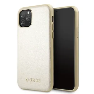 Husa Hard iPhone 11 Pro Max Gold Leather Guess