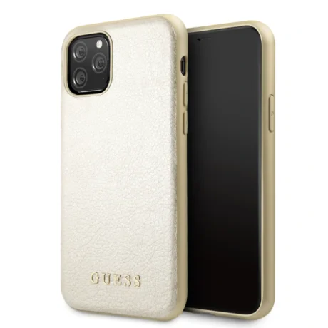 Husa Hard iPhone 11 Pro Max Gold Leather Guess
