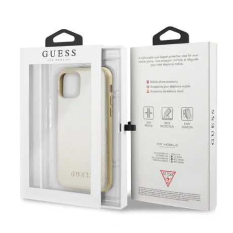 Husa Hard iPhone 11 Pro Max Gold Leather Guess