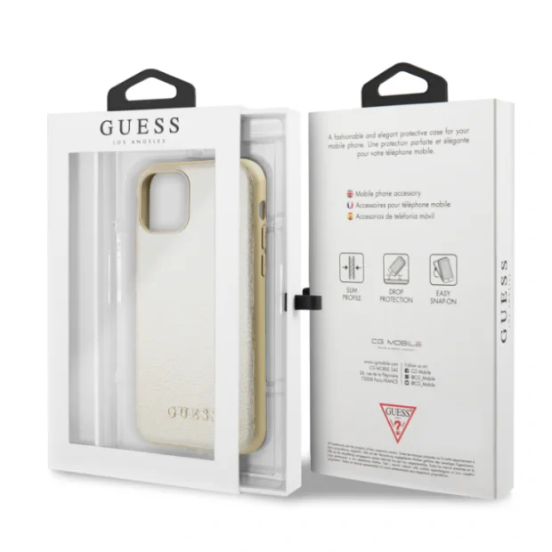 Husa Hard iPhone 11 Pro Max Gold Leather Guess