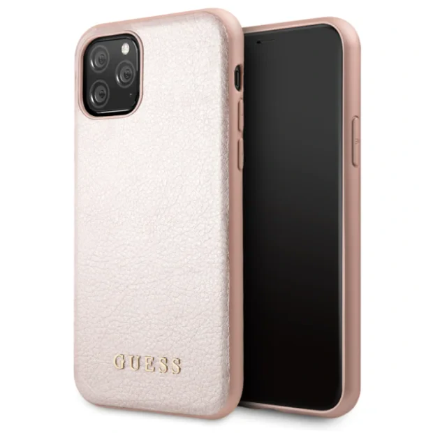 Husa Hard iPhone 11 Pro Max Rose Gold Leather Guess