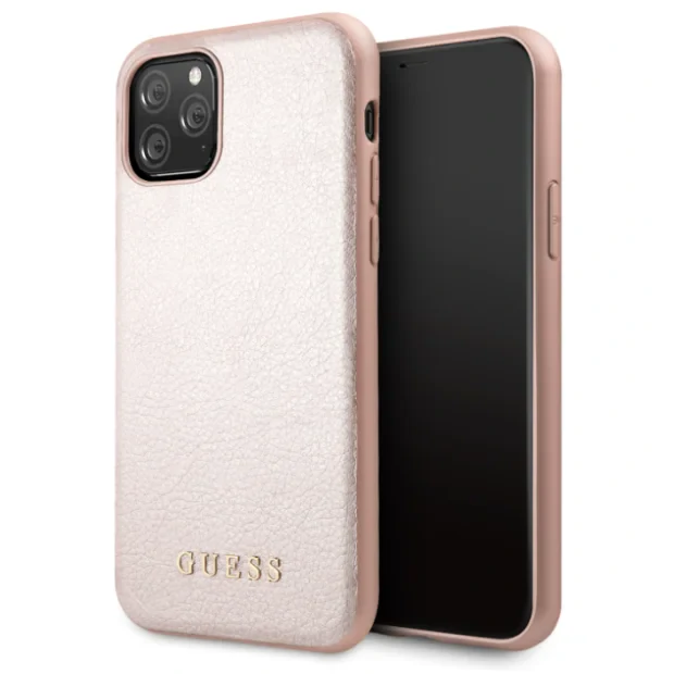 Husa Hard iPhone 11 Pro Rose Gold Leather Guess