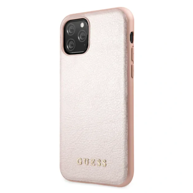 Husa Hard iPhone 11 Pro Rose Gold Leather Guess