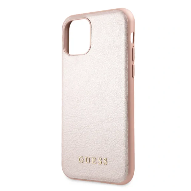 Husa Hard iPhone 11 Rose Gold Leather Guess