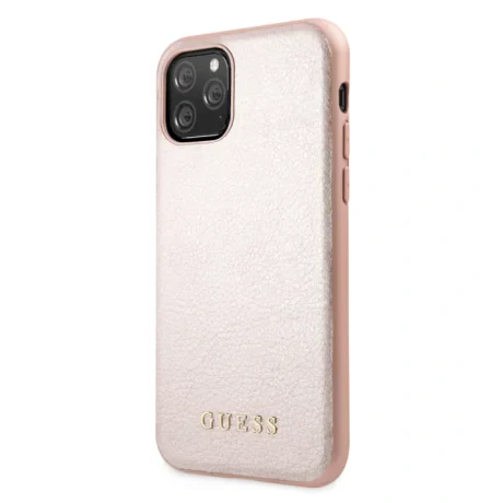 Husa Hard iPhone 11 Rose Gold Leather Guess