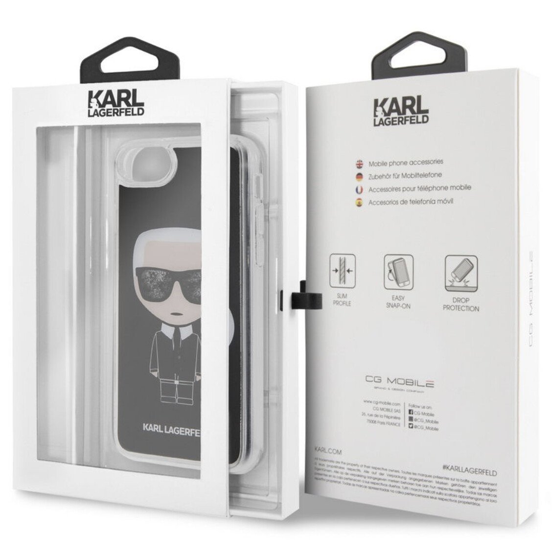 Husa Hard iPhone 6/6s/7/8 Karl Lagerfeld, Liquid Neagra thumb