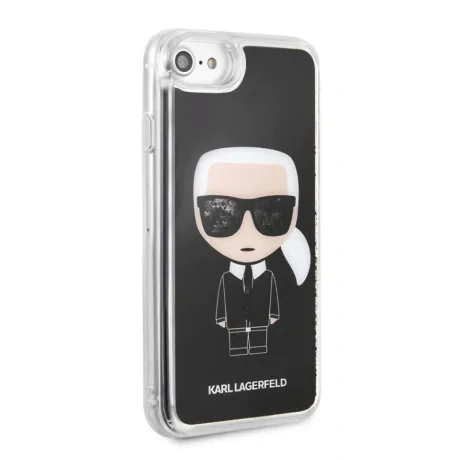 Husa Hard iPhone 6/6s/7/8 Karl Lagerfeld, Liquid Neagra