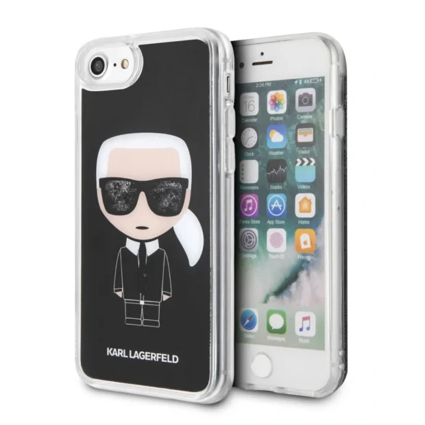 Husa Hard iPhone 6/6s/7/8 Karl Lagerfeld, Liquid Neagra