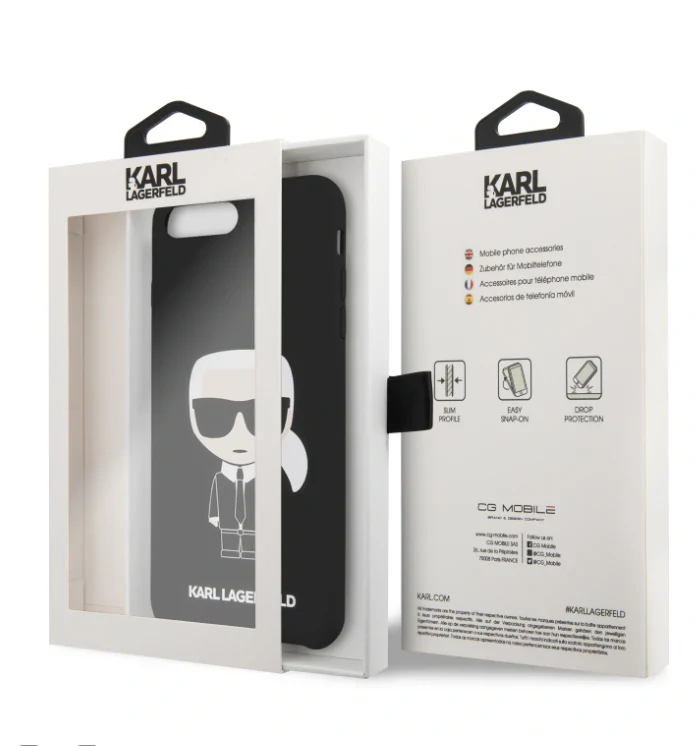 Husa Hard iPhone 7 Plus/ 8 Plus Karl Lagerfeld Silicone Negru thumb