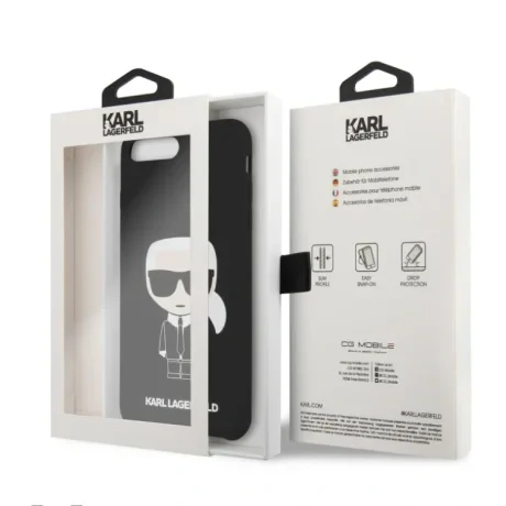 Husa Hard iPhone 7 Plus/ 8 Plus Karl Lagerfeld Silicone Negru