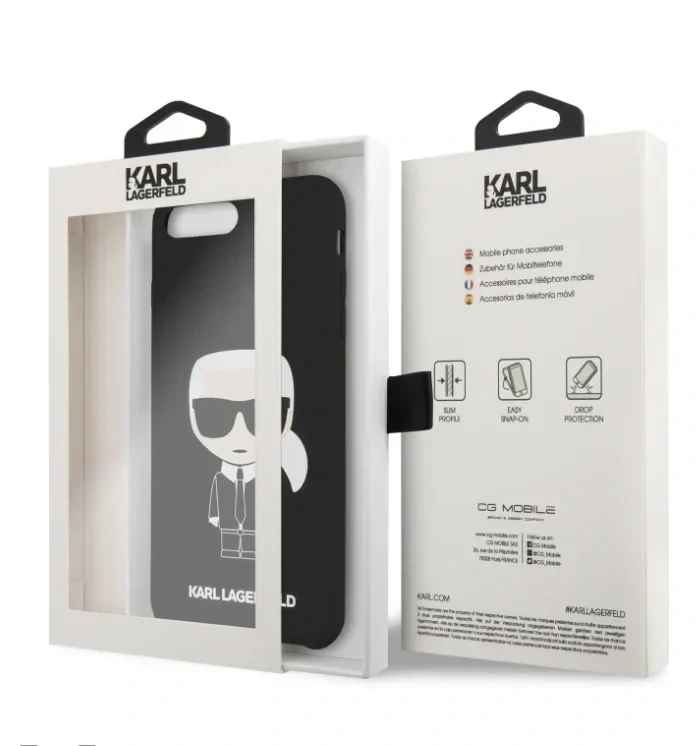 Husa Hard iPhone 7 Plus/ 8 Plus Karl Lagerfeld Silicone Negru
