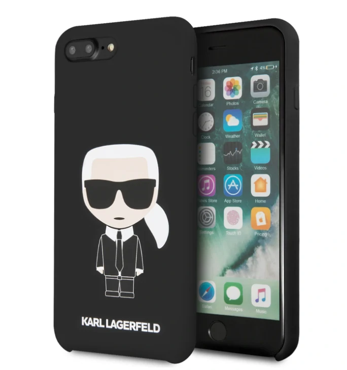 Husa Hard iPhone 7 Plus/ 8 Plus Karl Lagerfeld Silicone Negru thumb