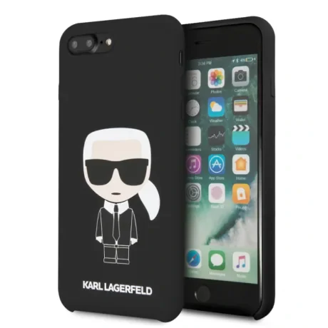 Husa Hard iPhone 7 Plus/ 8 Plus Karl Lagerfeld Silicone Negru