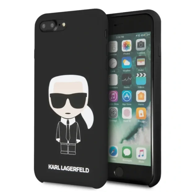 Husa Hard iPhone 7 Plus/ 8 Plus Karl Lagerfeld Silicone Negru