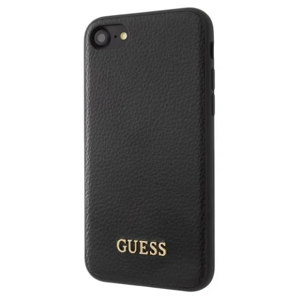 Husa Hard iPhone 7/8/SE 2, Guess Negru Leather Case